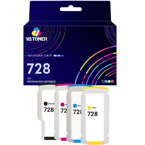 HP 728 ink cartridges 4-pack