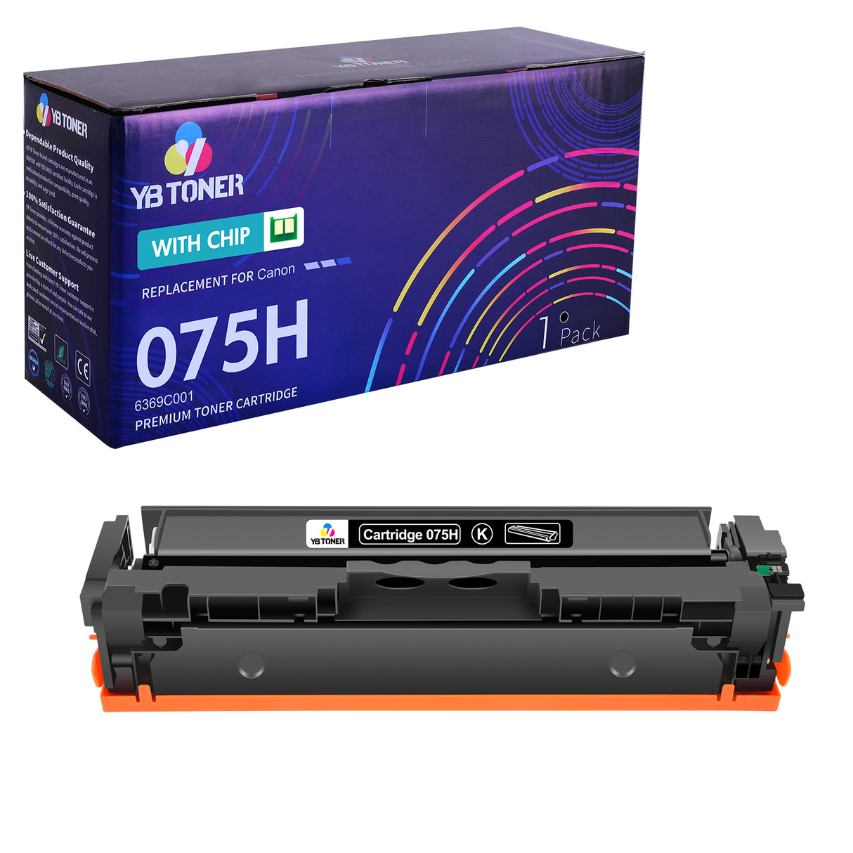 Compatible Canon 075H Black Toner Cartridge - Smart Chip - Monitors Toner Level