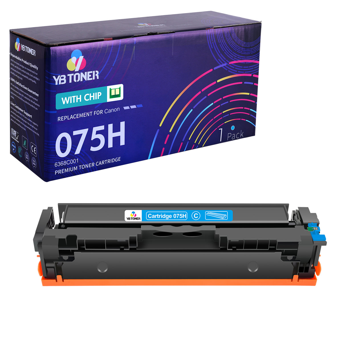 Compatible Canon 075H Cyan Toner Cartridge - Smart Chip - Monitors Toner Level
