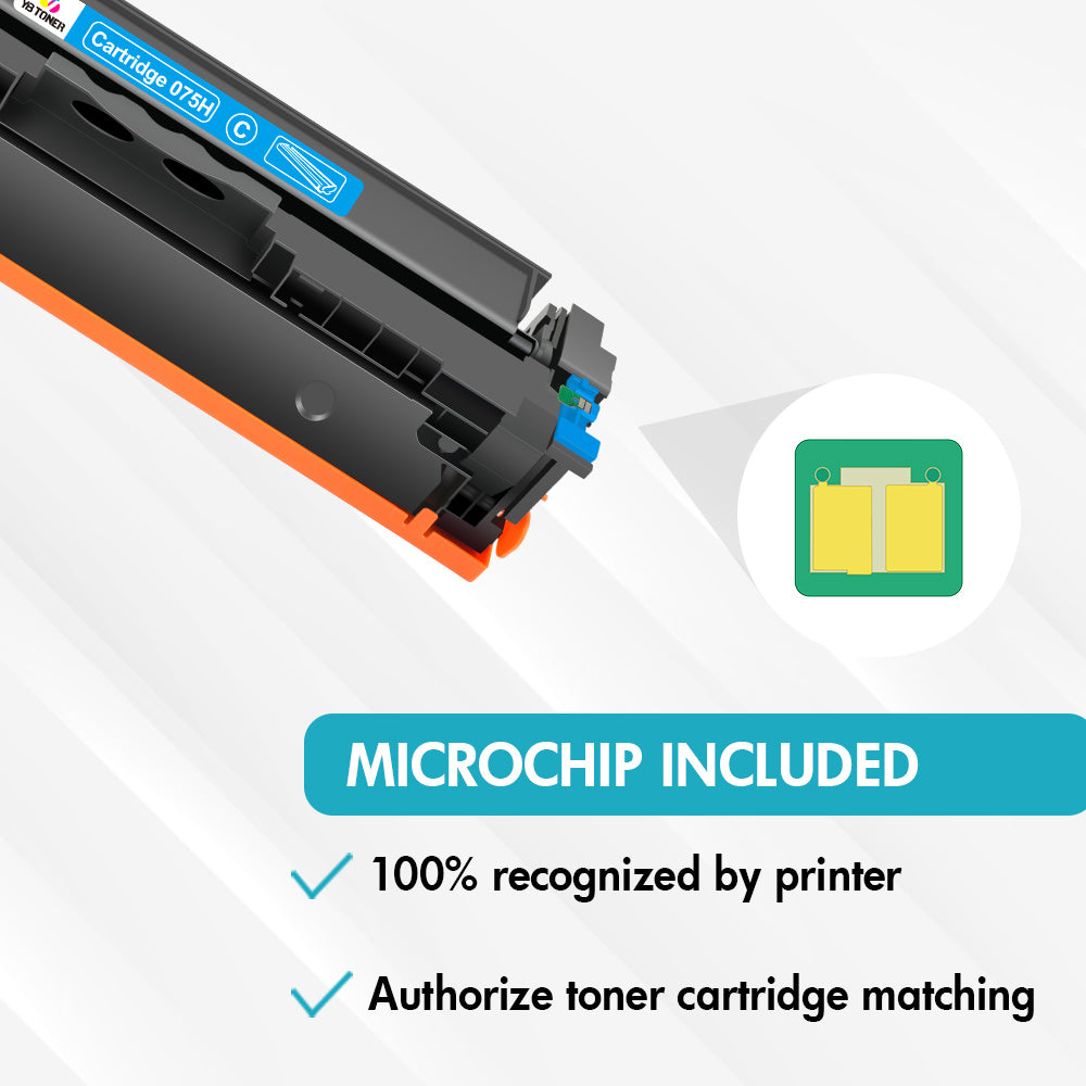 Compatible Canon 075H Cyan Toner Cartridge - Smart Chip - Monitors Toner Level