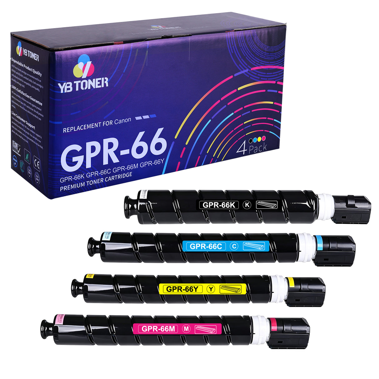 Compatible Canon C3926i C3930i Toner Cartridges 4-Pack - GPR 66