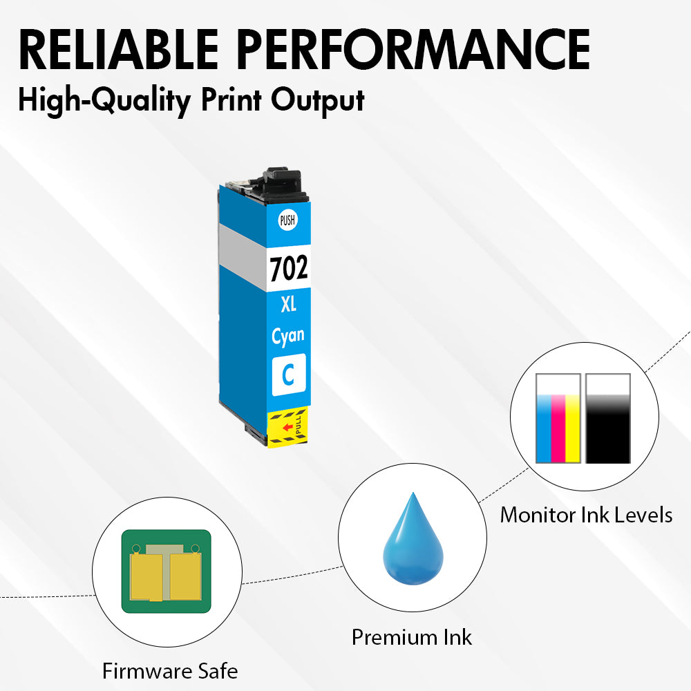 Compatible Epson Ink 702XL Cyan - High Yield