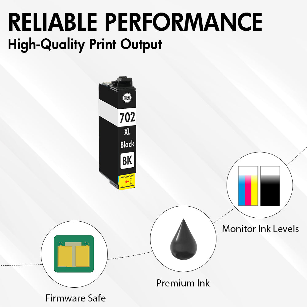 Compatible Epson 702XL Black Ink - High Yield