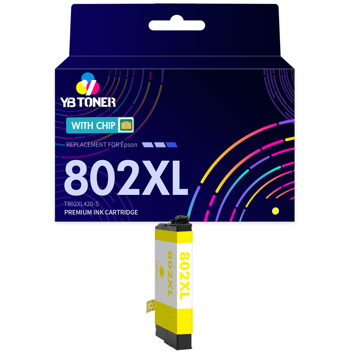 Compatible Epson 802XL Yellow Ink Cartridge (T802XL420) - High Yield