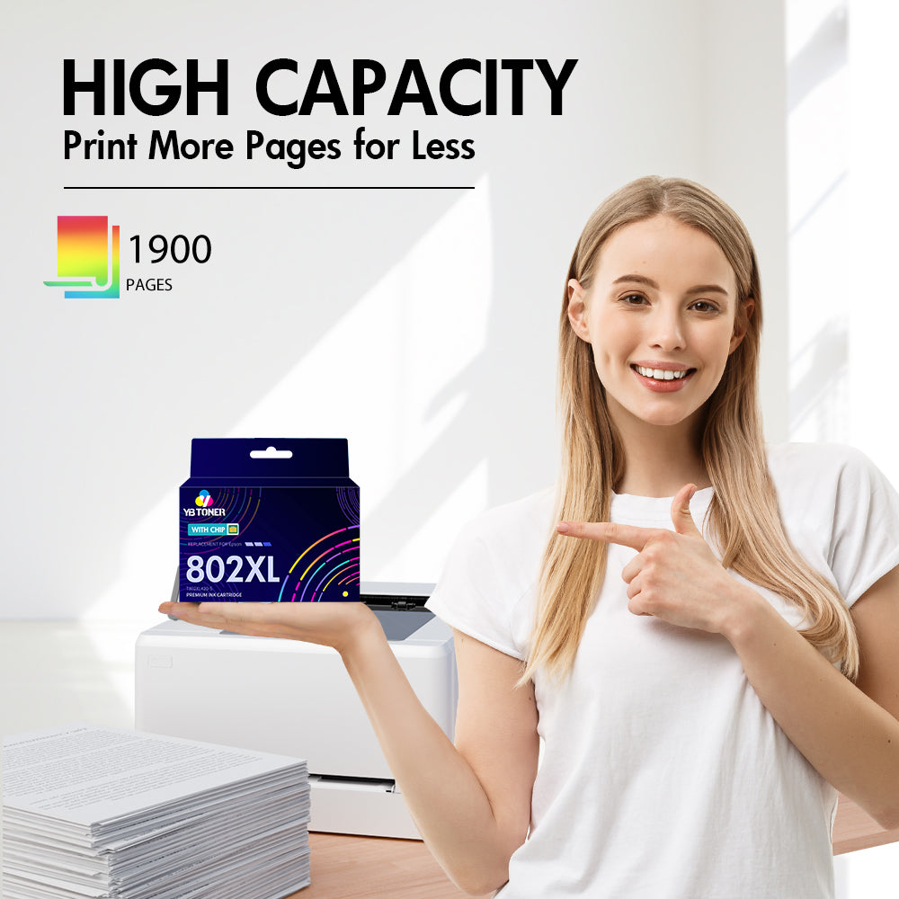 Compatible Epson 802XL Yellow Ink Cartridge (T802XL420) - High Yield