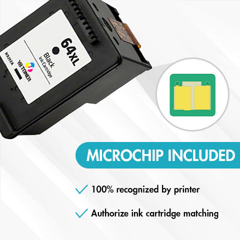 N9J92AN - Replacement HP 64XL Black Ink Cartridge - With Chip - High Yield - Firmware Safe