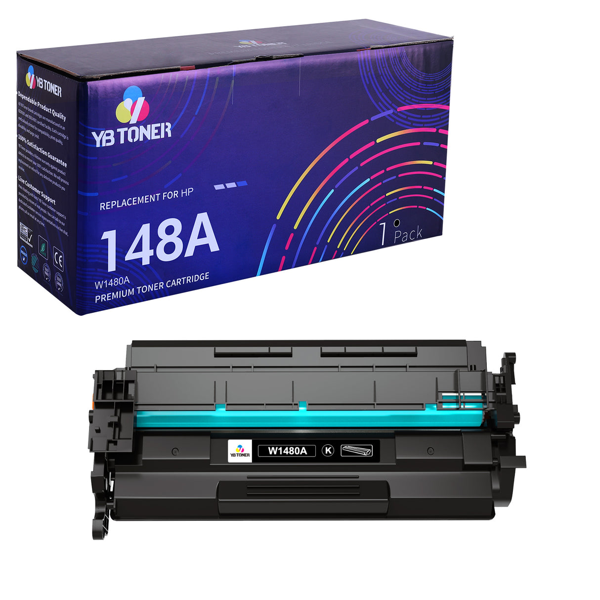 Compatible HP 148A Black Toner Cartridge (W1480A) - Standard Yield