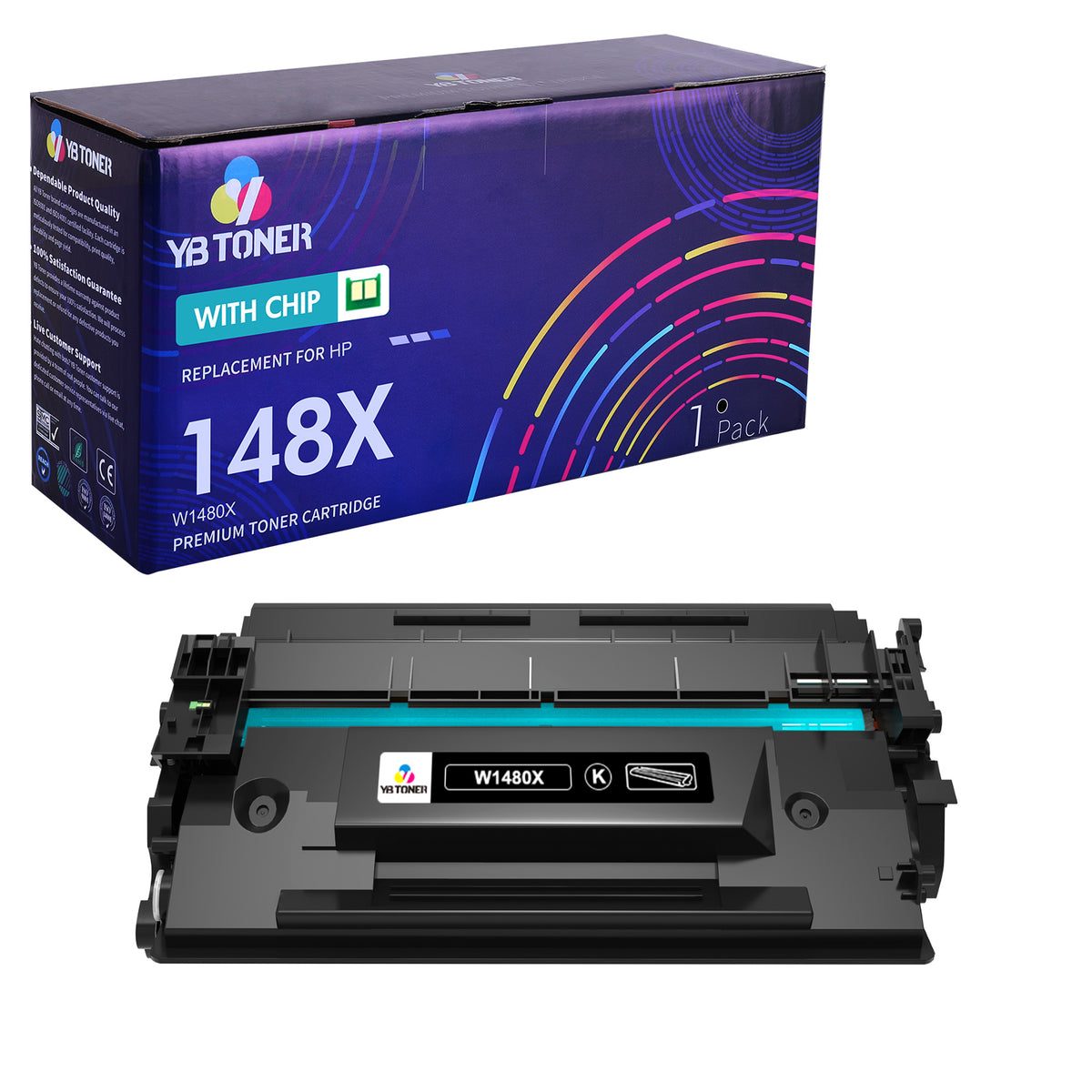 W1480X - Replacement HP 148X Toner Cartridge(Black) - With Chip | Displays Toner Level