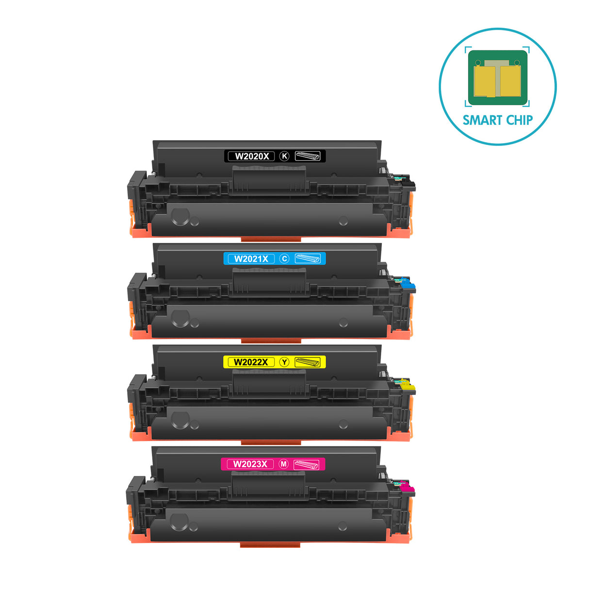 Compatible HP 414X Toner Cartridges (With Chip) 4-Pack | Displays Toner Levels