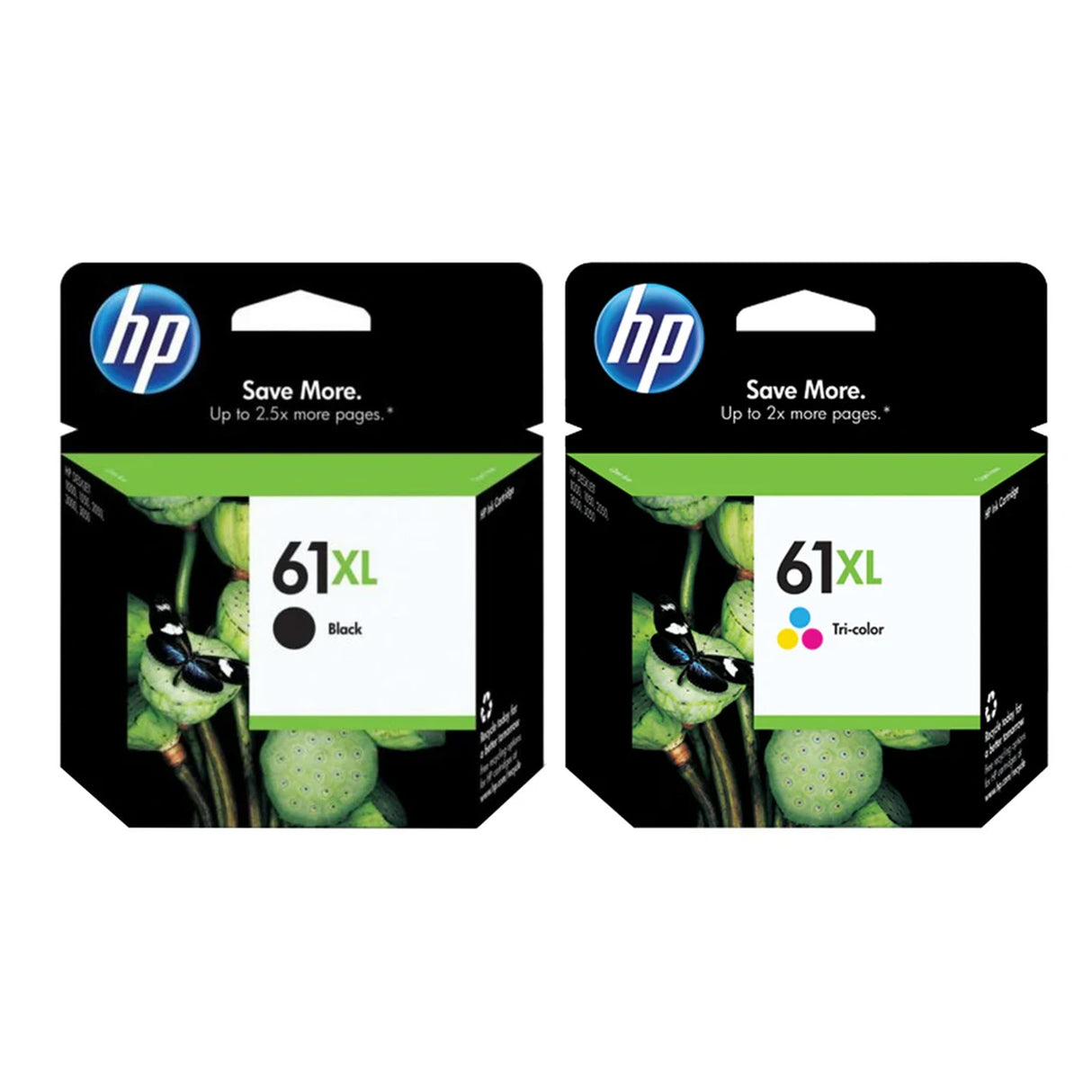 Original HP 61XL Ink Cartridge Combo Pack of 2 - High Yield - 1 Black & 1 Tri-Color