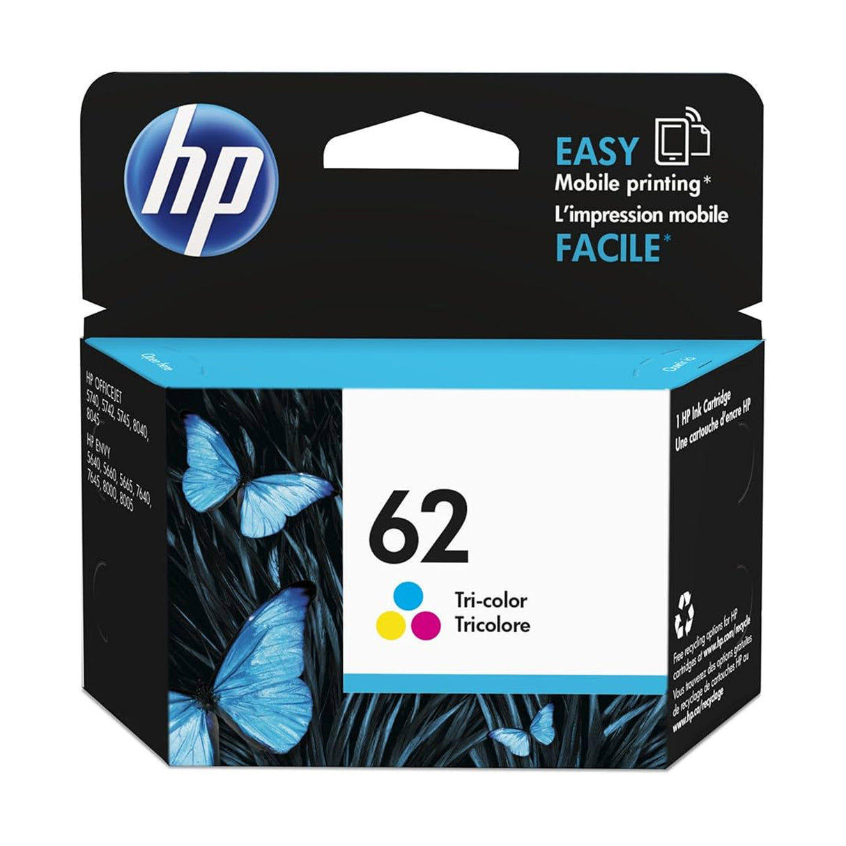 Original HP 62 Color Ink Cartridge - Standard Yield - C2P06AN