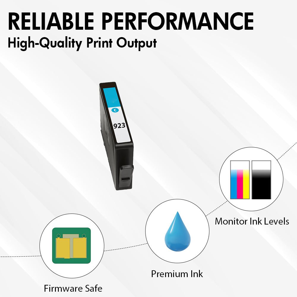 Compatible HP 923 Cyan Ink Cartridge – 4K0T0LN – With Chip – Standard Yield