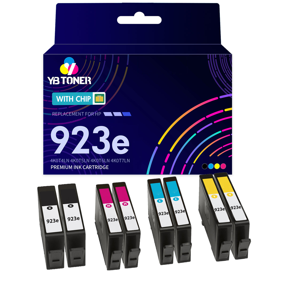 Compatible HP 923e Ink Cartridge 8-Pack - High Yield