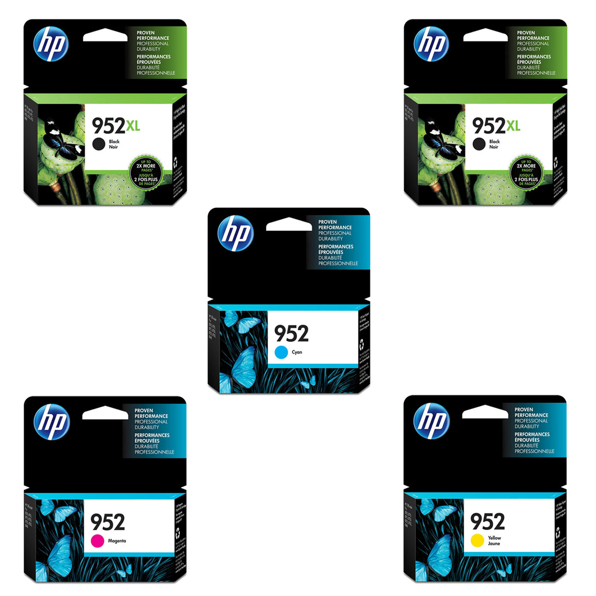 Original HP 952 Ink Cartridges Combo Pack of 5 - Standard Yield