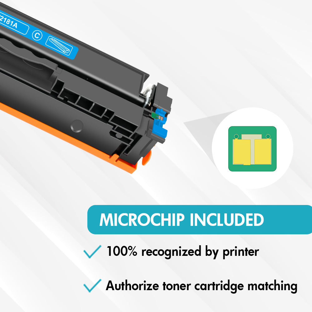 W2181A - Replacement HP 218A Cyan Toner Cartridge | Smart Chip | Monitors Toner Level