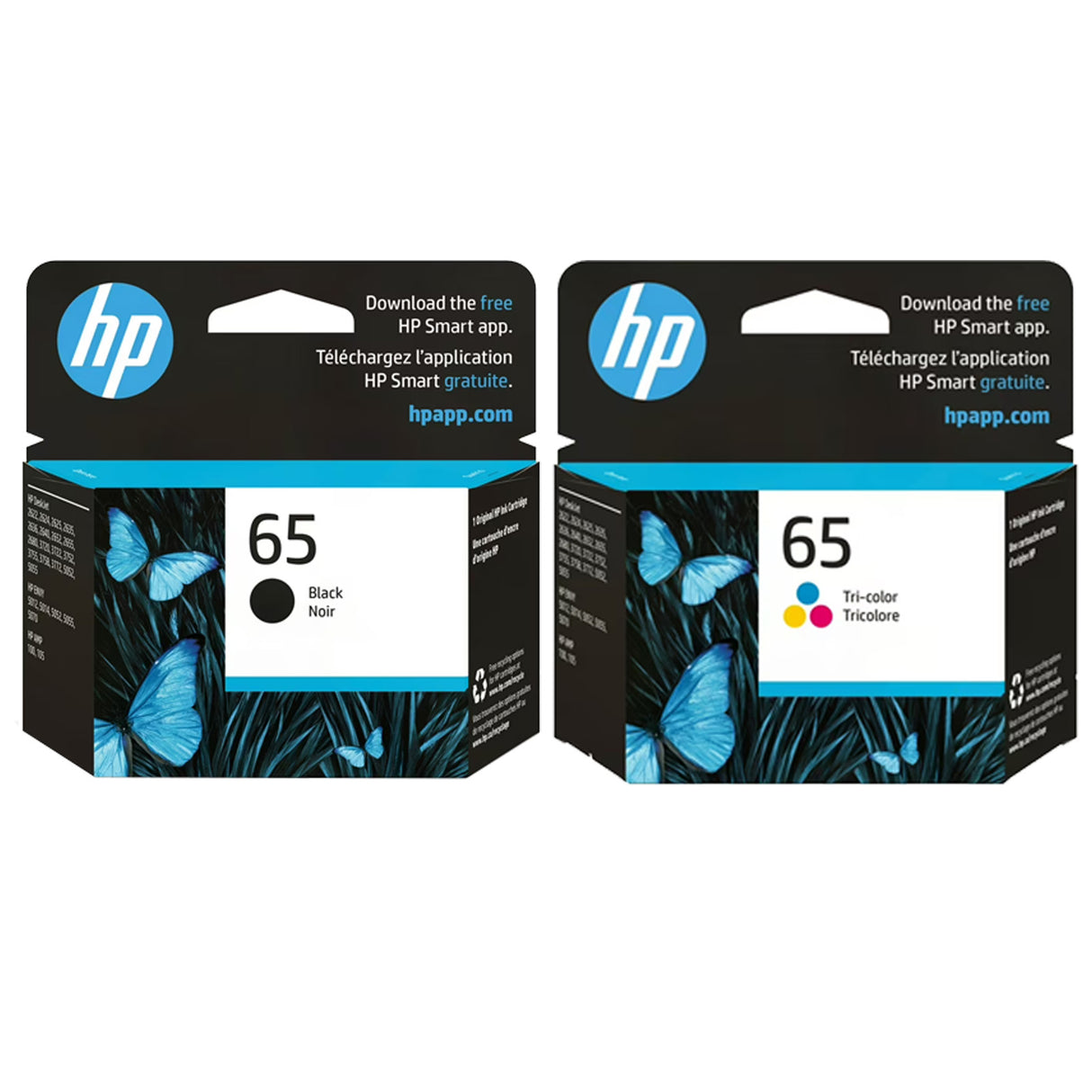 Original HP 65 Ink Combo Pack of 2 - Standard Yield - 1 Black & 1 Tri-Color