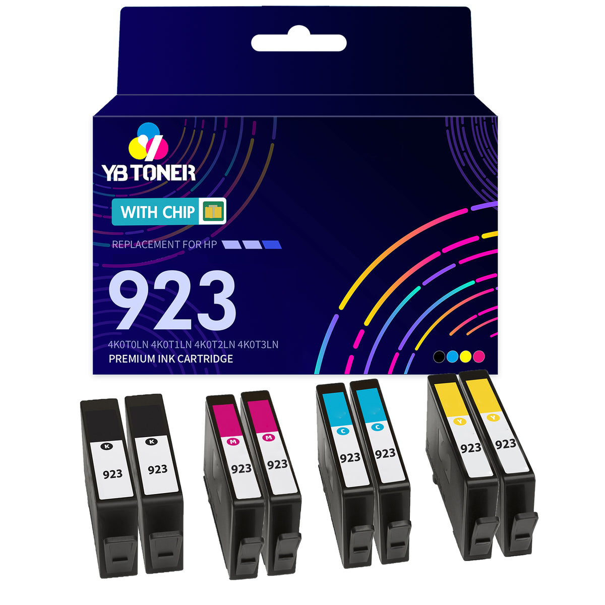 Compatible HP 923 Ink Cartridge 8-Pack - Standard Yield