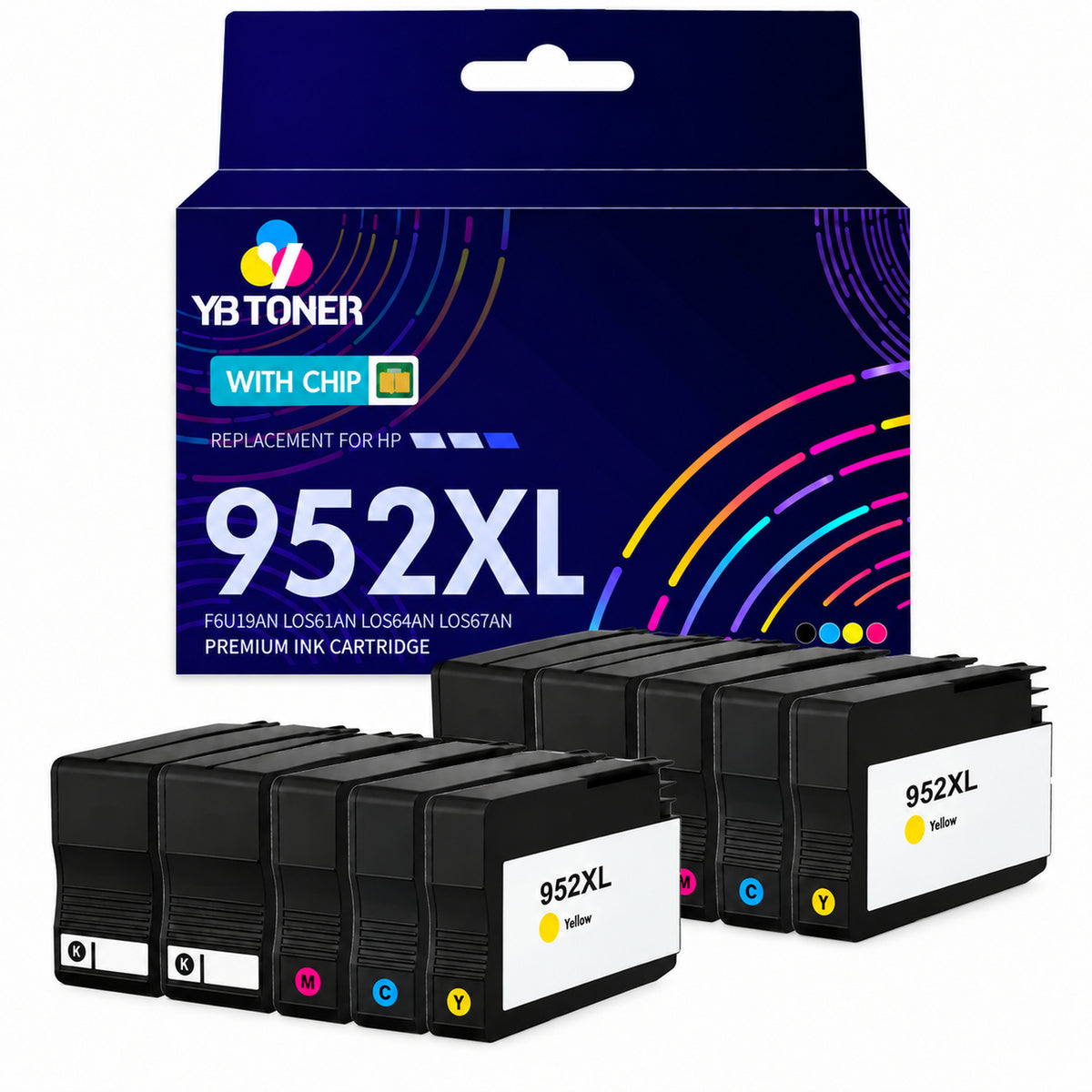 Compatible HP 952XL Ink Cartridges Combo Pack - With Upgraded Chip - Firmware Safe