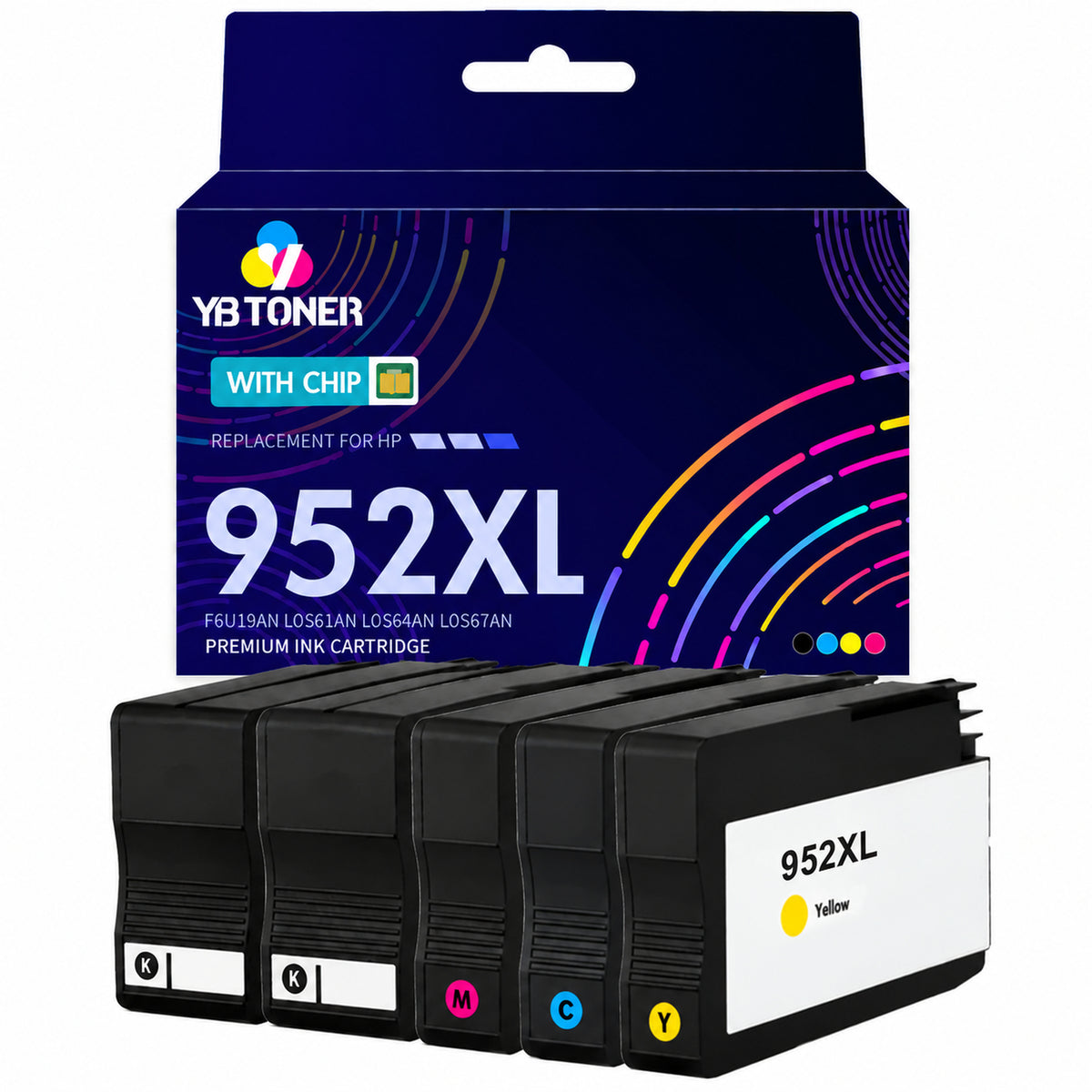 Compatible HP 952XL Ink Cartridges Combo Pack - With Upgraded Chip - Firmware Safe