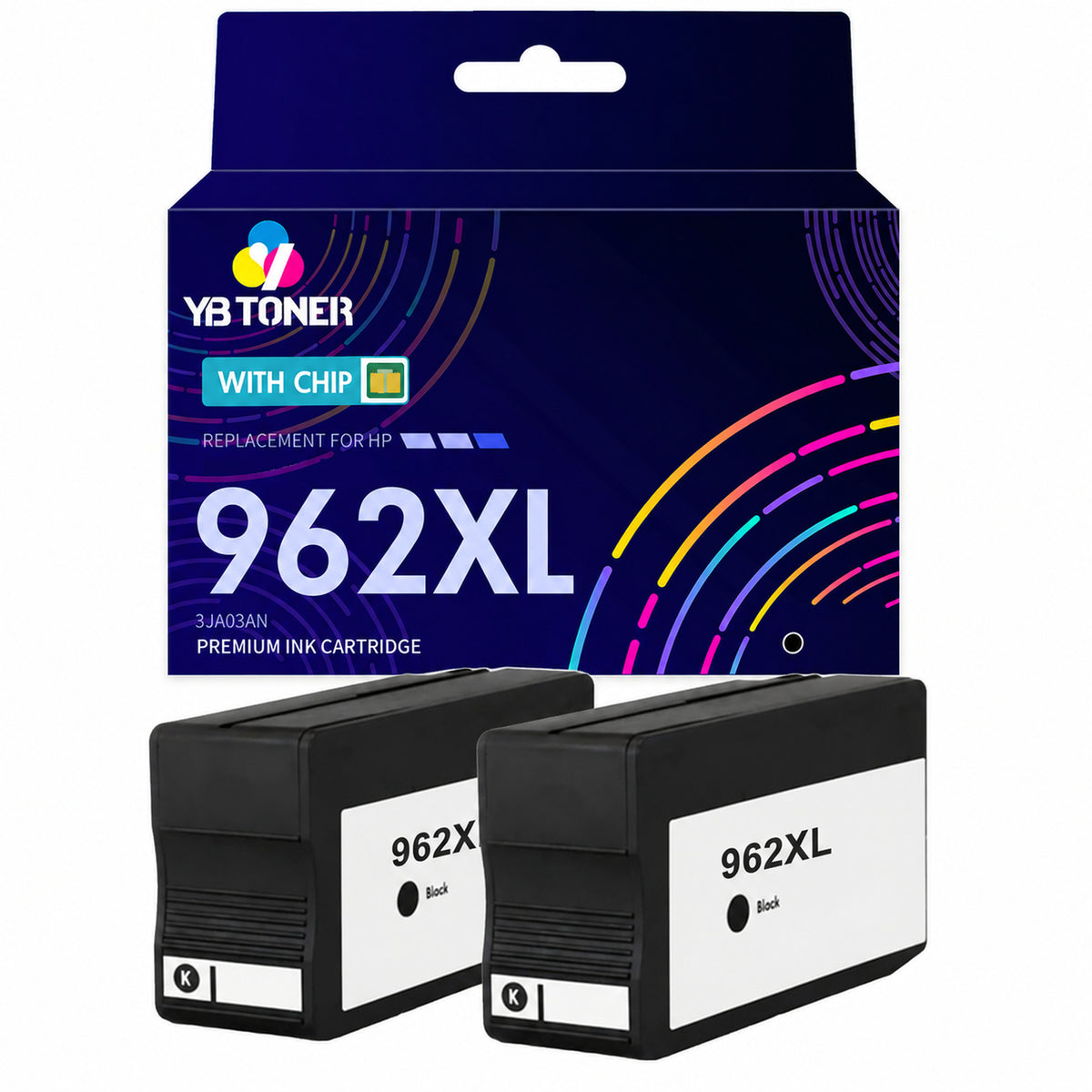 3JA03AN - Replacement HP 962XL Black Ink Cartridge - With Upgraded Chip - Firmware Safe