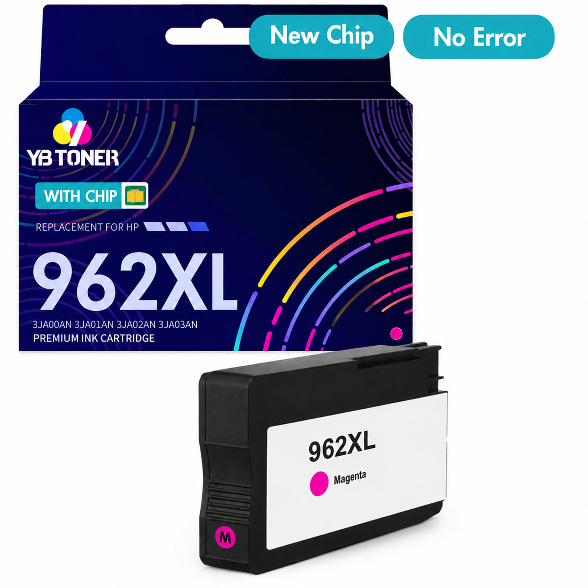 3JA01AN - Replacement HP 962XL Magenta Ink Cartridge - With Upgraded Chip - Firmware Safe