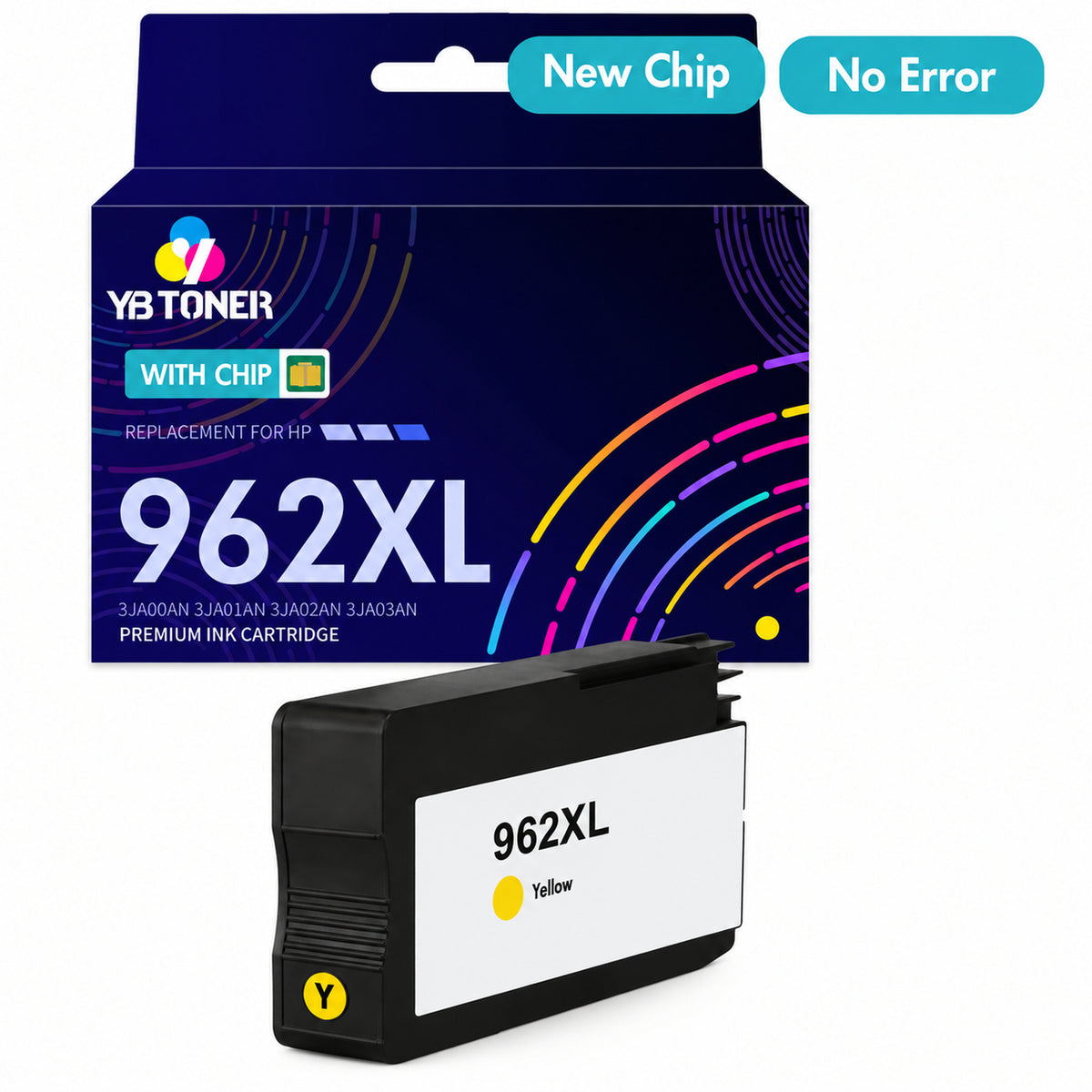 3JA02AN - Replacement HP 962XL Yellow Ink Cartridge - With Upgraded Chip - Firmware Safe