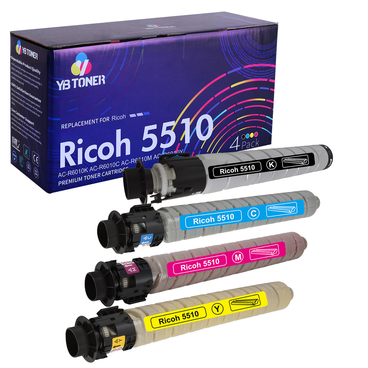 Compatible Ricoh IM C5510 Toner Cartridges 4-Pack