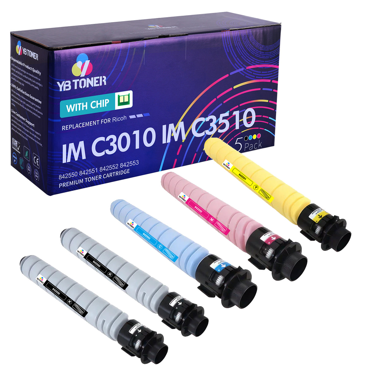 Compatible Ricoh IM C3010 C3510 Toner Cartridges Set - 842550 842551 842552 842553