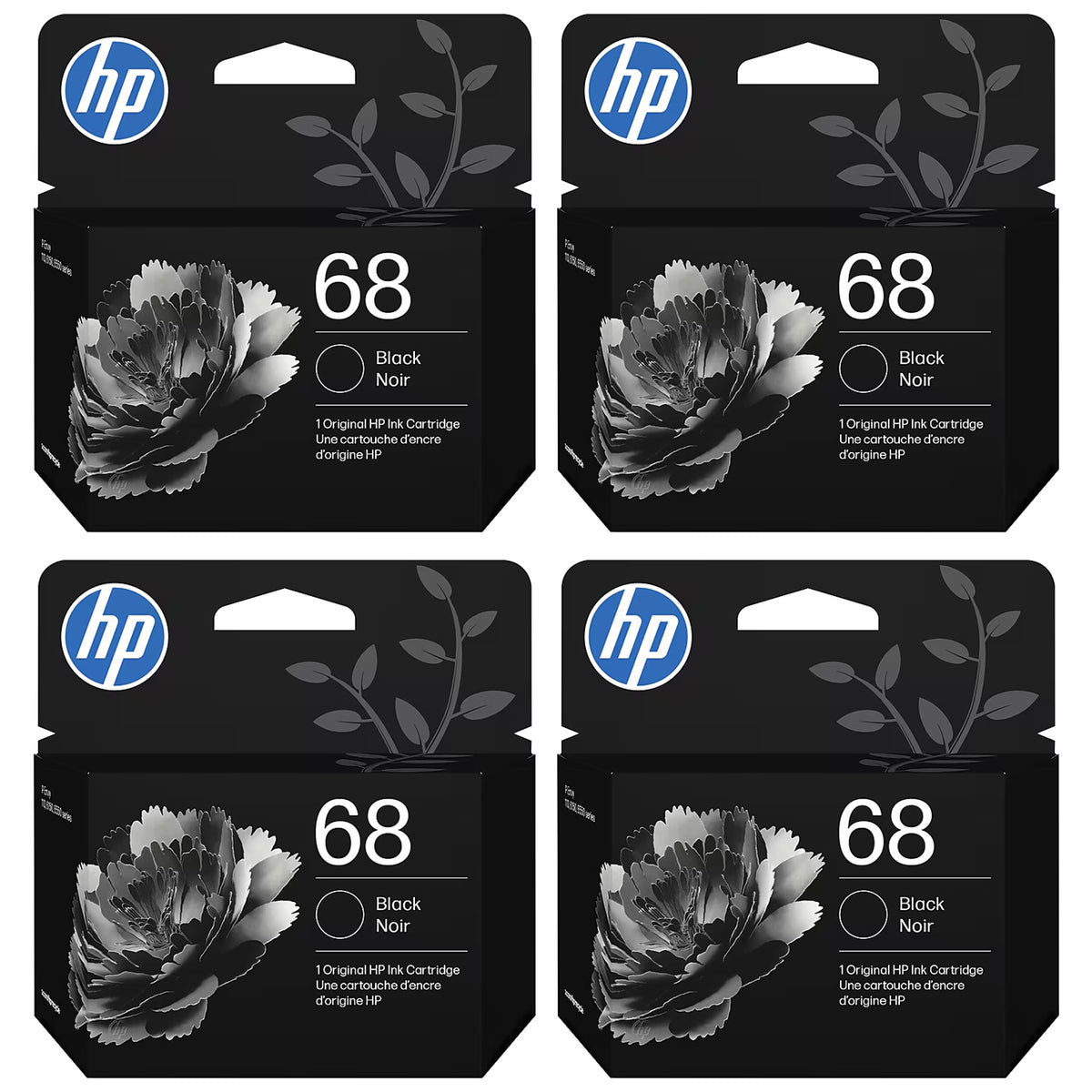 Original HP 68 Black Ink Cartridge - Works with Envy 6100e, 6500e Series | 7FP21TN
