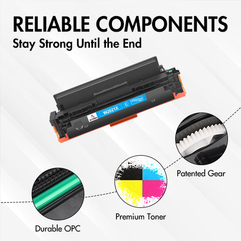 Compatible HP 414X Toner Cartridges with Chip 4-Pack for HP Color LaserJet Pro MFP M479fdw | Display Toner Levels