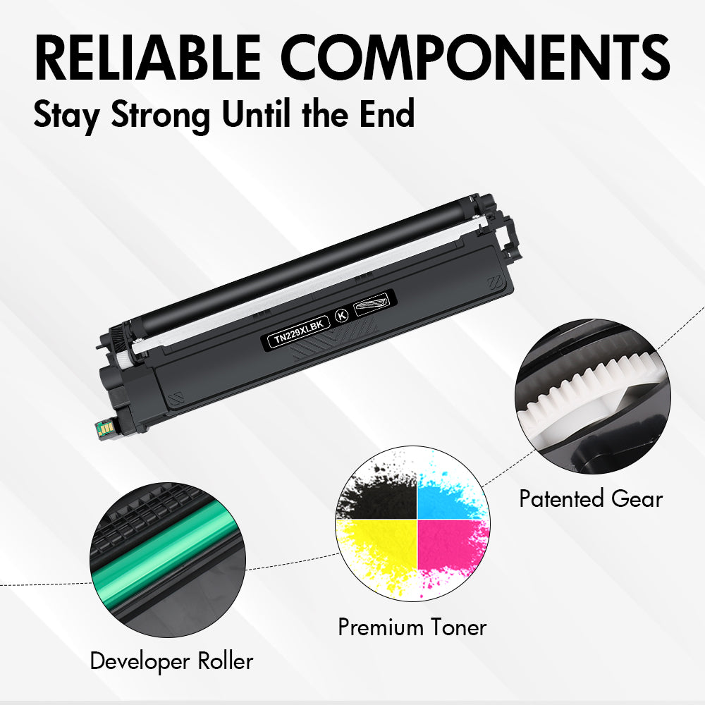 Brother TN229XL Toner Cartridge Set | Compatible TN229XL BK/C/M/Y Multiple-Pack
