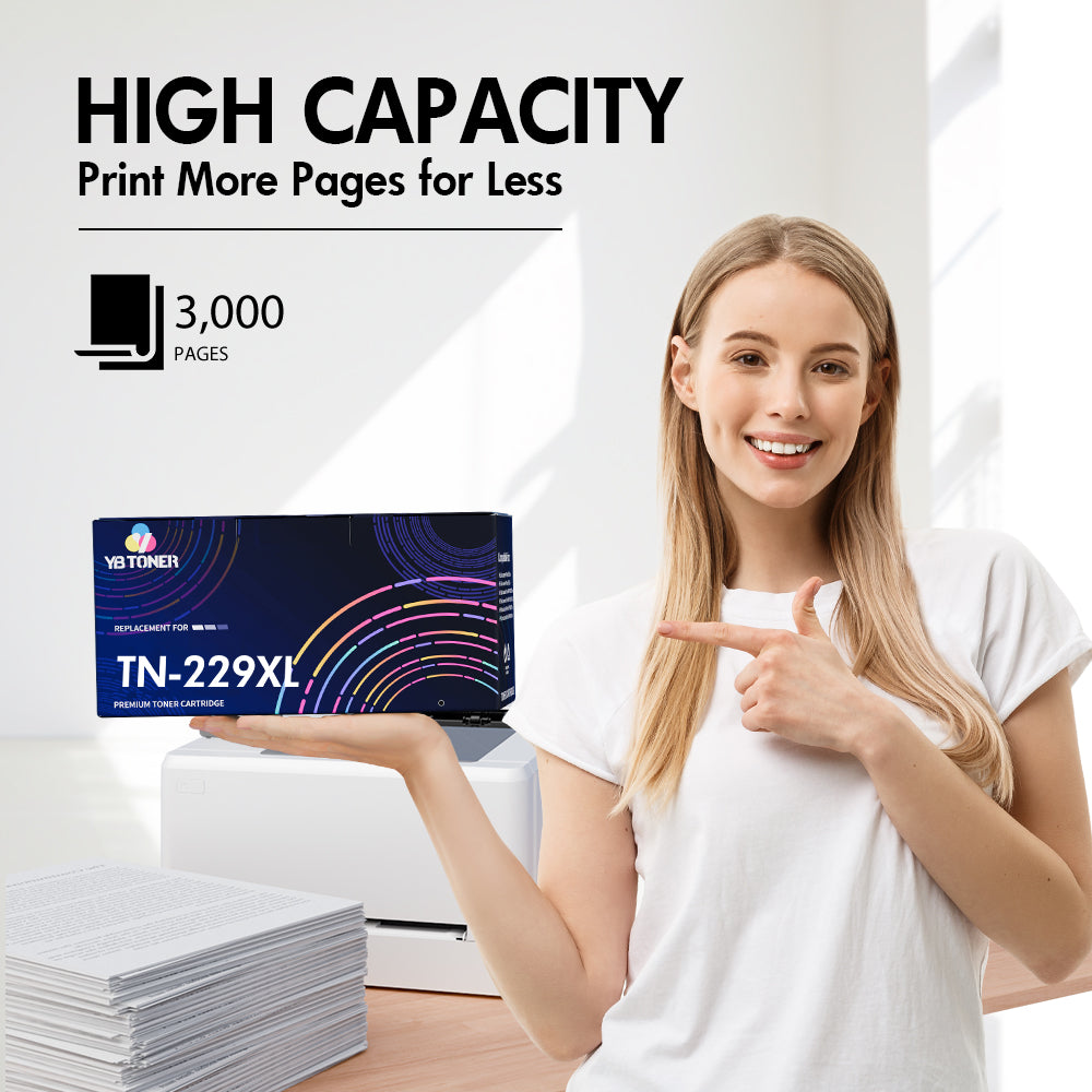 Compatible Brother TN229XL Black Toner Cartridges 2-Pack for MFC-L3780CDW - With Chip