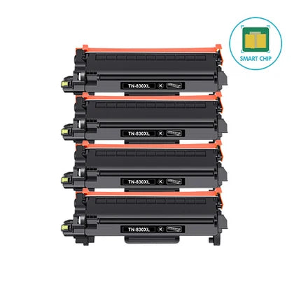 Brother MFC-L2900DW compatible TN830XL high yield toner 4 pack
