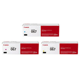 Original Canon 067 and 067H Color Toner Cartridges – Cyan, Magenta and Yellow 3-Pack