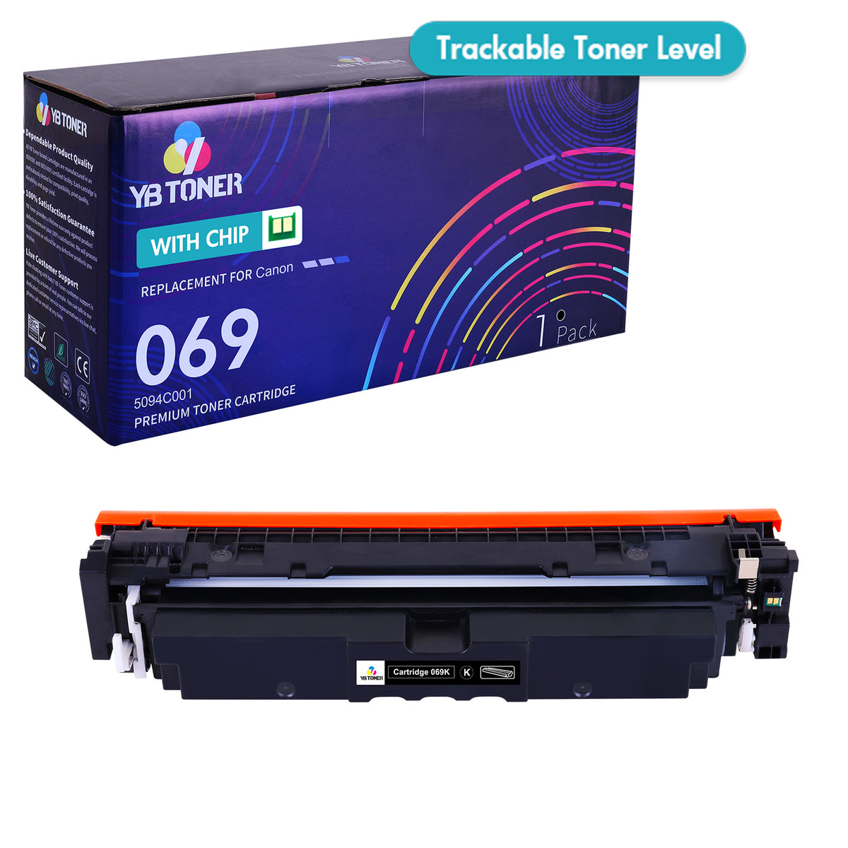 Compatible Canon 069 Toner Cartridge - Standard Yield - Display Toner Levels