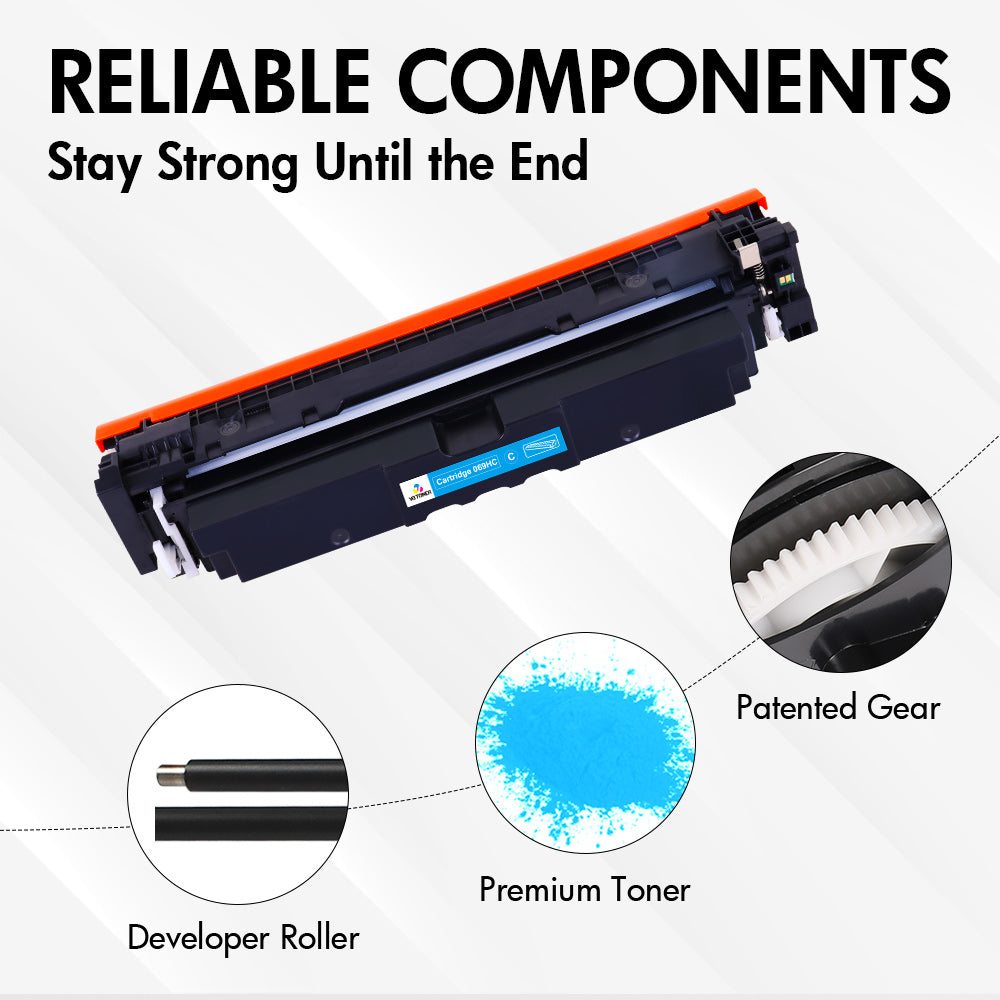 Compatible Canon 069H Cyan Toner Cartridge - High Yield - 5097C001 - Displays Toner Level