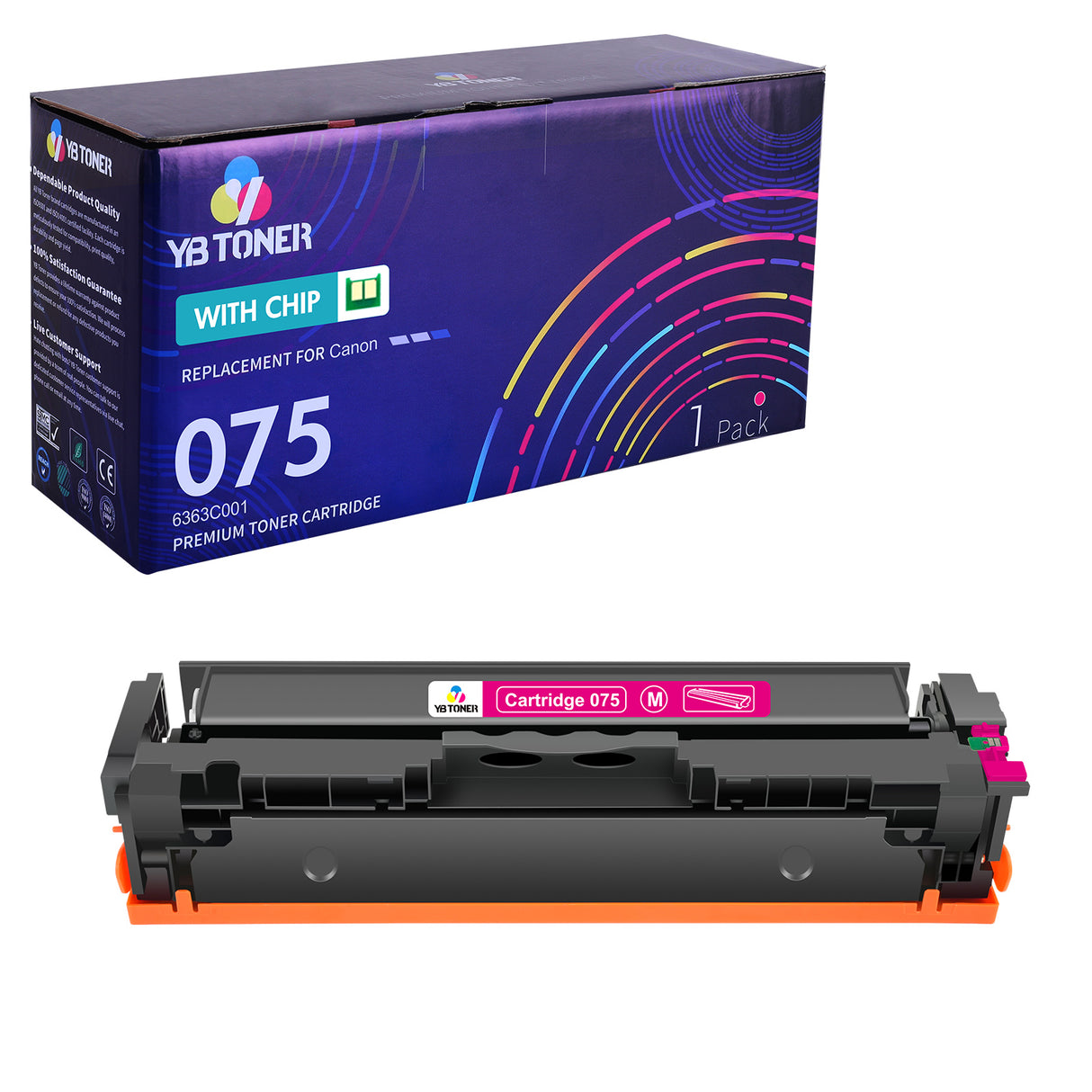 Compatible Canon 075 Magenta Toner Cartridge - Smart Chip - Monitors Toner Level