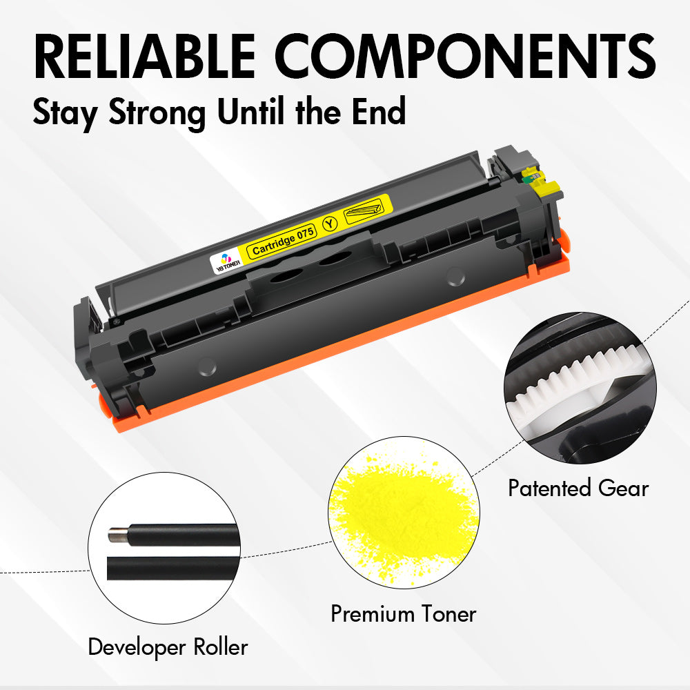 Compatible Canon 075 Yellow Toner Cartridge - Smart Chip - Monitors Toner Level