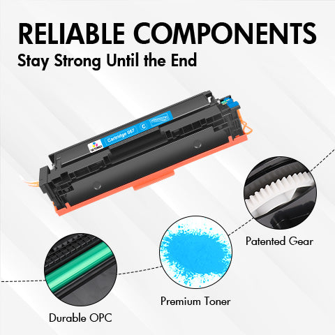 Compatible Canon 067 Cyan Toner Cartridge | Smart Chip | Monitors Toner Level