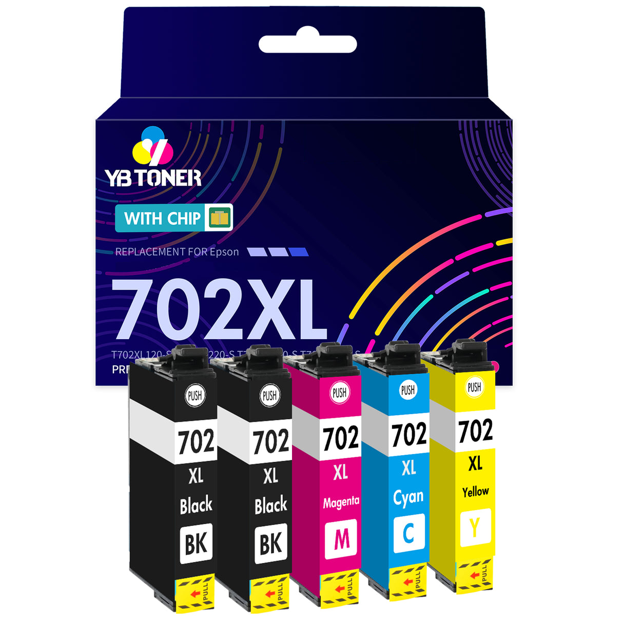 Epson 702XL Cartridges Combo Pack - High Yield - 5-Pack
