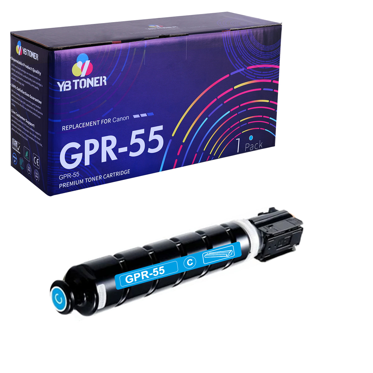 Compatible Canon GPR-55 Cyan Toner Cartridge, 0482C003
