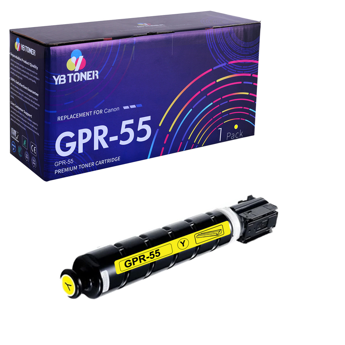 Compatible Canon GPR-55 Yellow Toner Cartridge, 0484C003