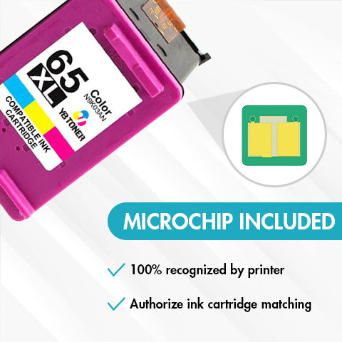 N9K03AN - Replacement HP 65XL Color Ink Cartridge - With Chip - High Yield - Firmware Safe
