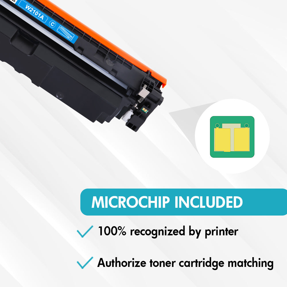 Firmware-Safe Compatible HP 210A Cyan Toner Cartridge W2101A | With Upgraded Chip, No Chip Error