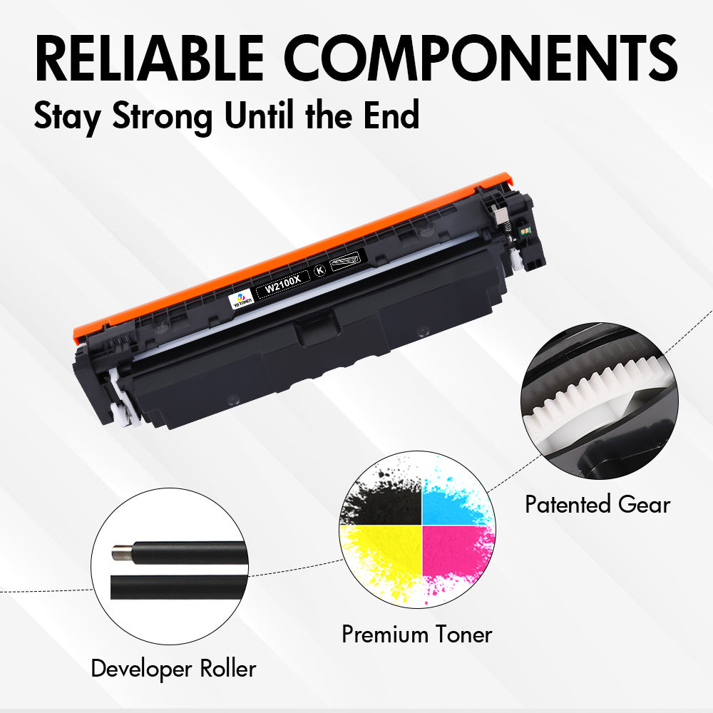 Compatible HP 210X Toner Set (Smart Chip) | W2100X W2101X W2102X W2103X | Displays Toner Levels