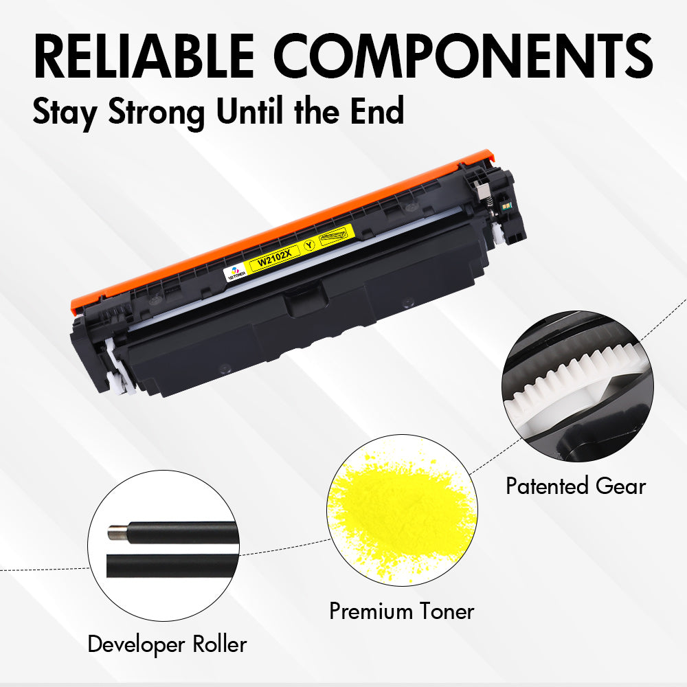 Compatible HP 210X Yellow Toner Cartridge W2102X - With Chip - Displays Toner Levels