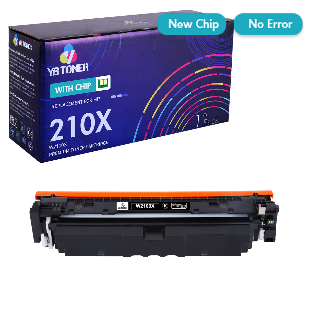 Firmware-Safe Compatible HP 210X Black Toner Cartridge W2100X | With Upgraded Chip, No Chip Error