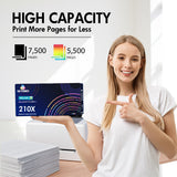 Firmware-Safe Compatible HP 210X Toner Cartridges Multiple-Pack | With Upgraded Chip, No Chip Error