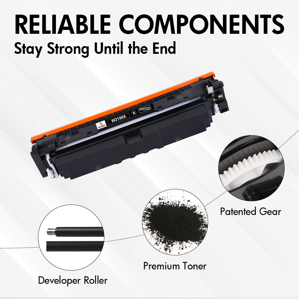 Firmware-Safe Compatible HP 210X Black Toner Cartridge W2100X | With Upgraded Chip, No Chip Error