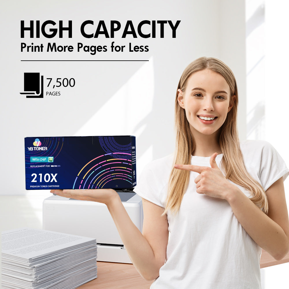 Firmware-Safe Compatible HP 210X Black Toner Cartridge W2100X | With Upgraded Chip, No Chip Error